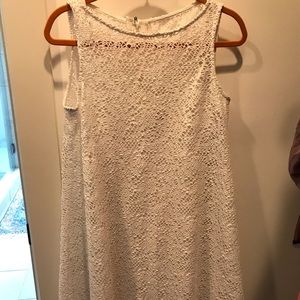 White cotton lace dress with slip, size 8